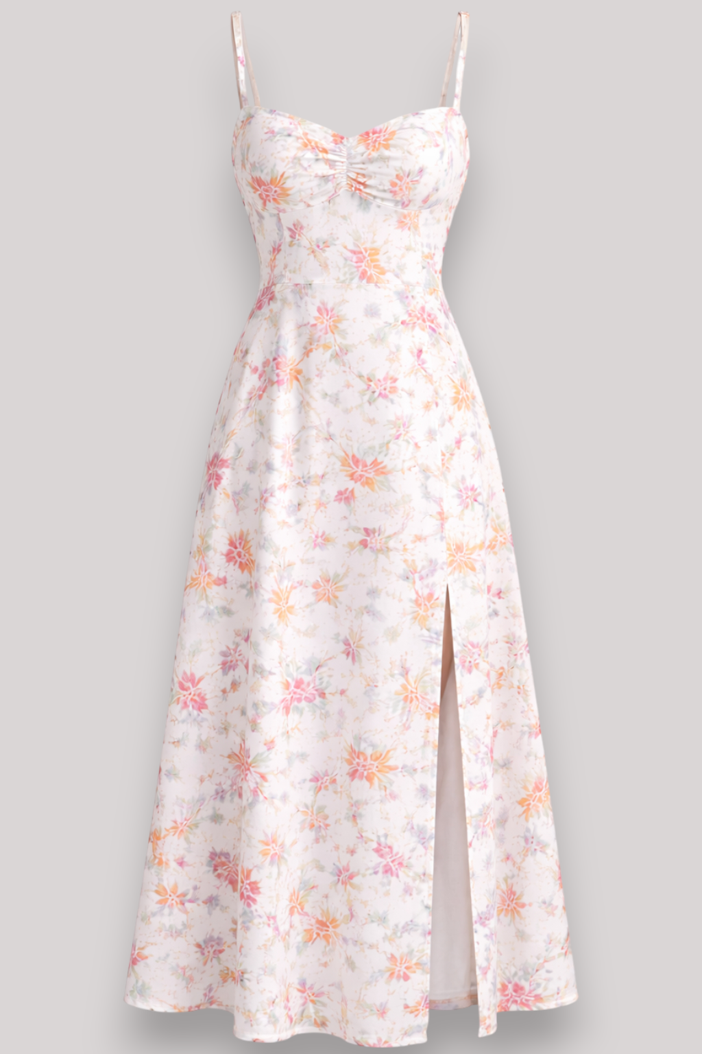 The Rosamund Floral Print Midi Dress Elegant Summer Holiday Style