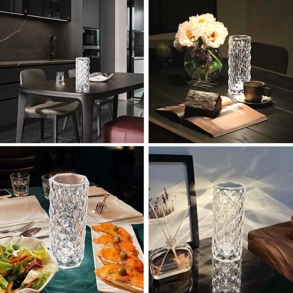 The Roselle Rechargeable RGB Crystal Touch Lamp