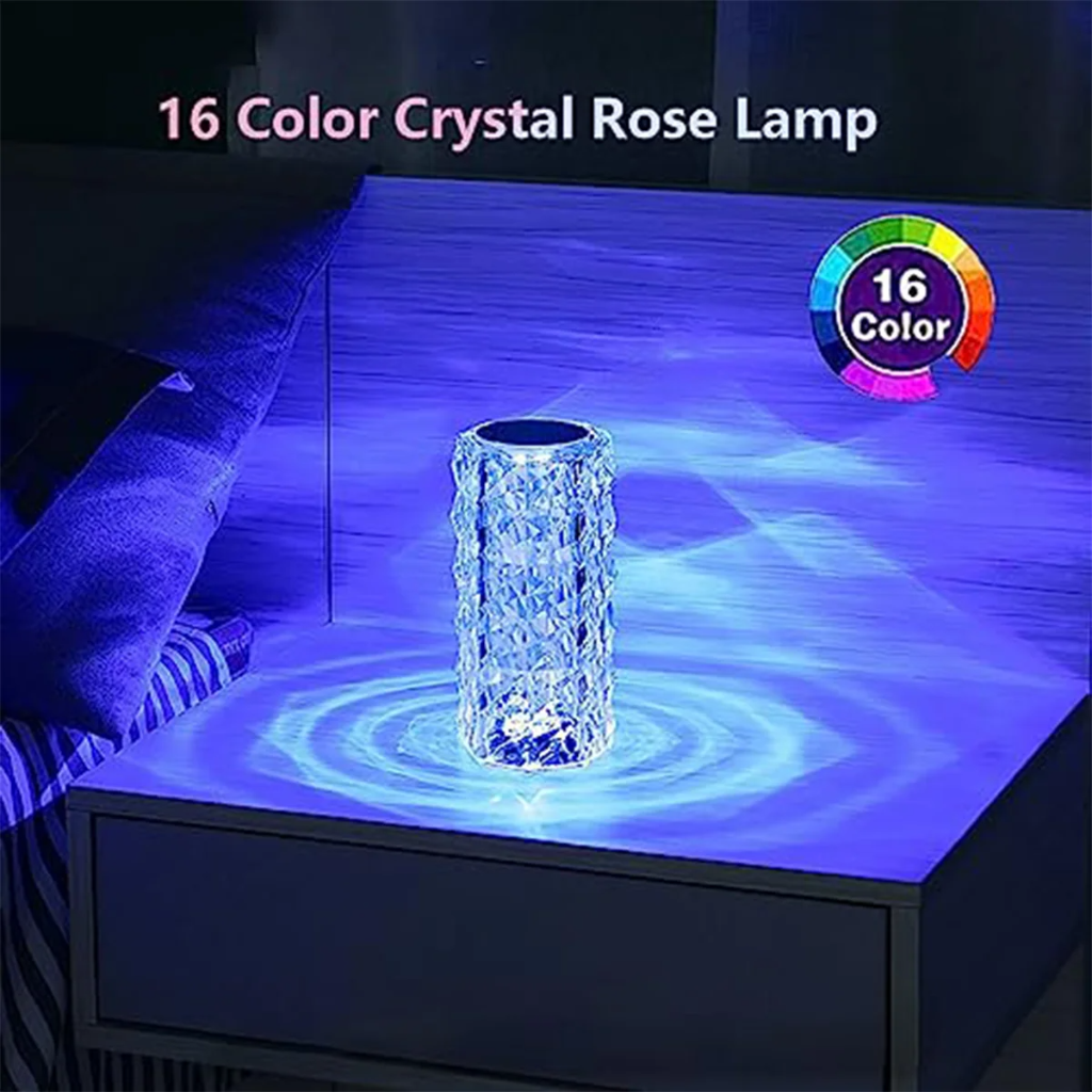 The Roselle Rechargeable RGB Crystal Touch Lamp