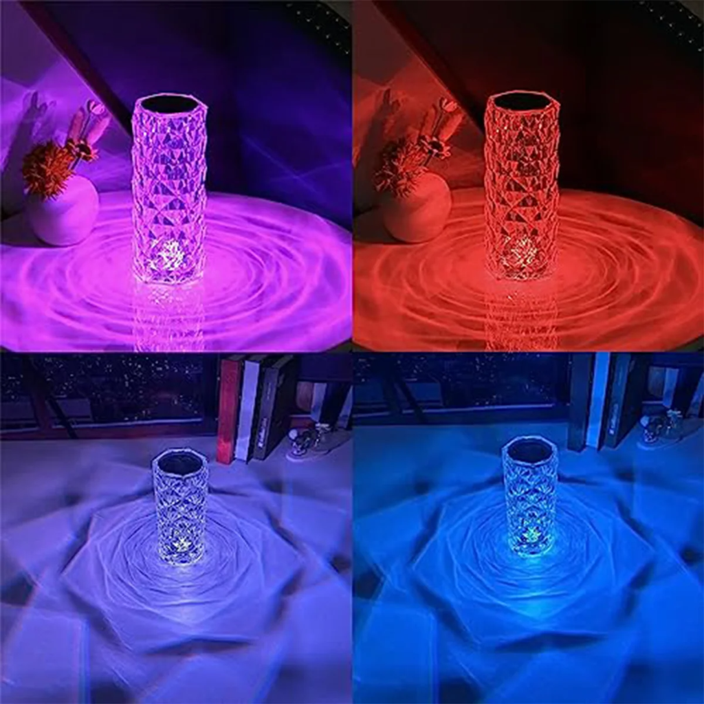 The Roselle Rechargeable RGB Crystal Touch Lamp