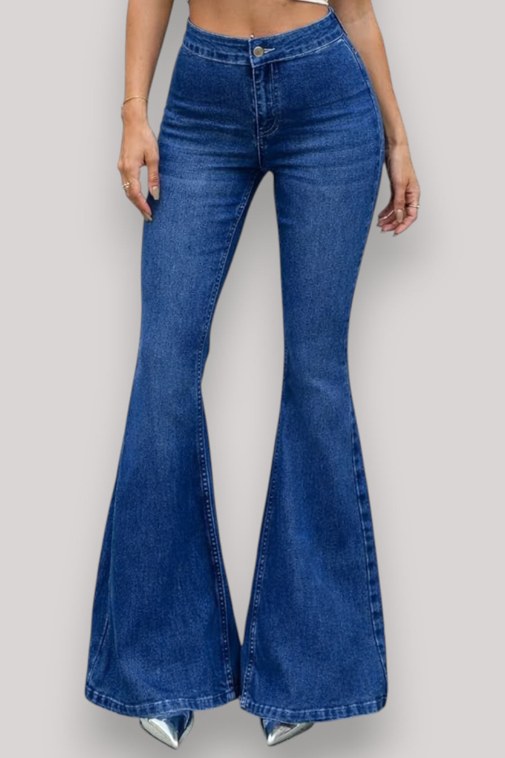 The Sabine Women's Wide Leg Flared Denim Jeans