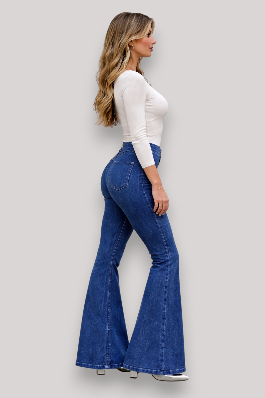 The Sabine Women's Wide Leg Flared Denim Jeans