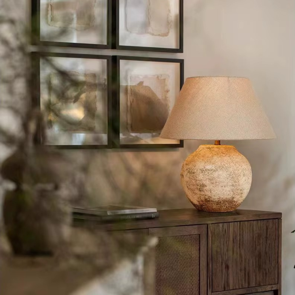 The Sabiora Ceramic Wabi Sabi Bedside Lamp