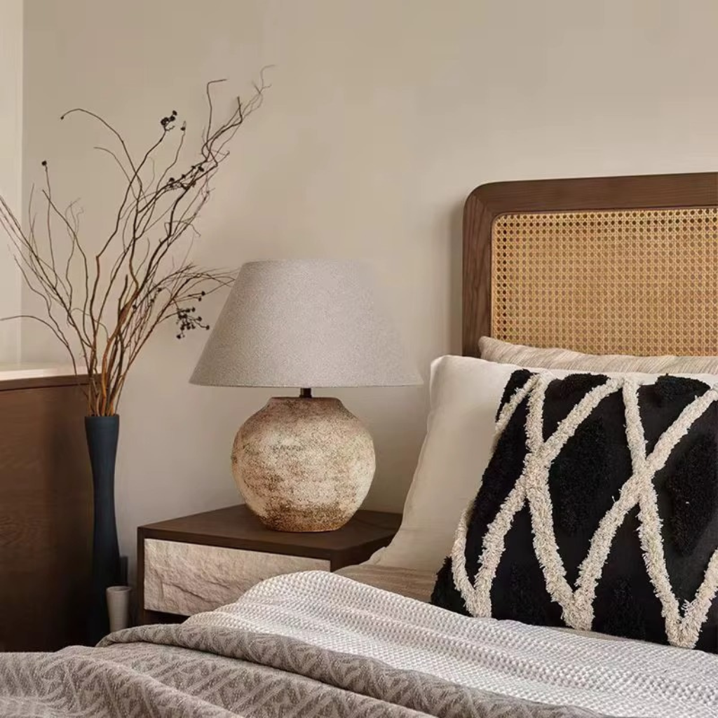 The Sabiora Ceramic Wabi Sabi Bedside Lamp