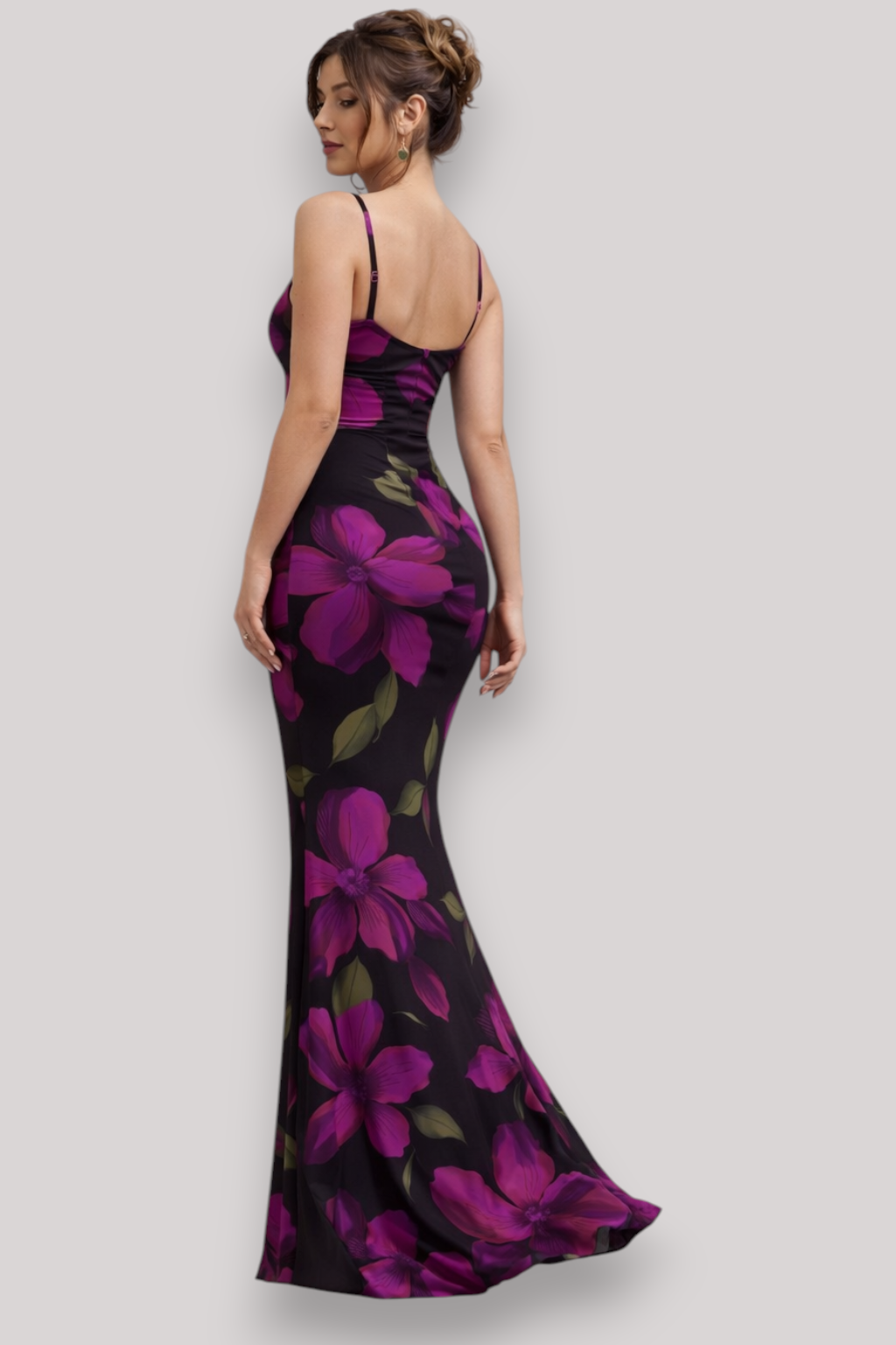 The Serena Women's Floral Bodycon Midi Dress Spaghetti Strap Sleeveless Summer Wear