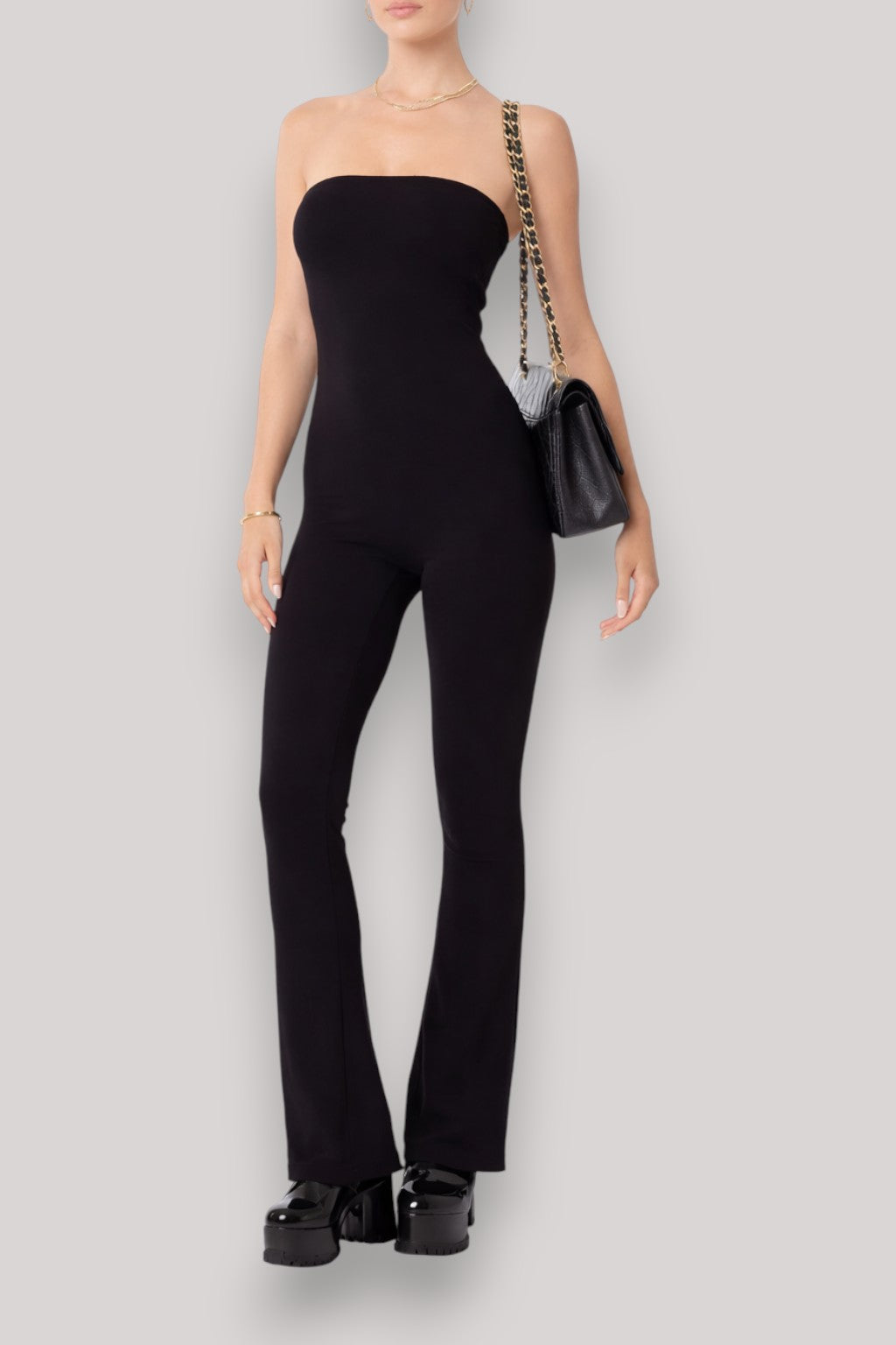 The Serilda Women's Sleeveless Jumpsuit Strapless Bodycon Minimal Set