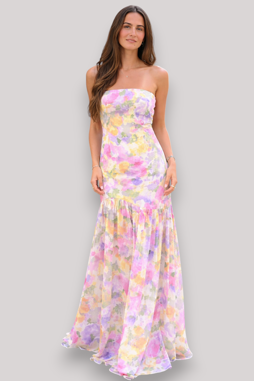 The Solenne Off Shoulder Boho Floral Maxi Dress Open Back Summer Wedding Party Style
