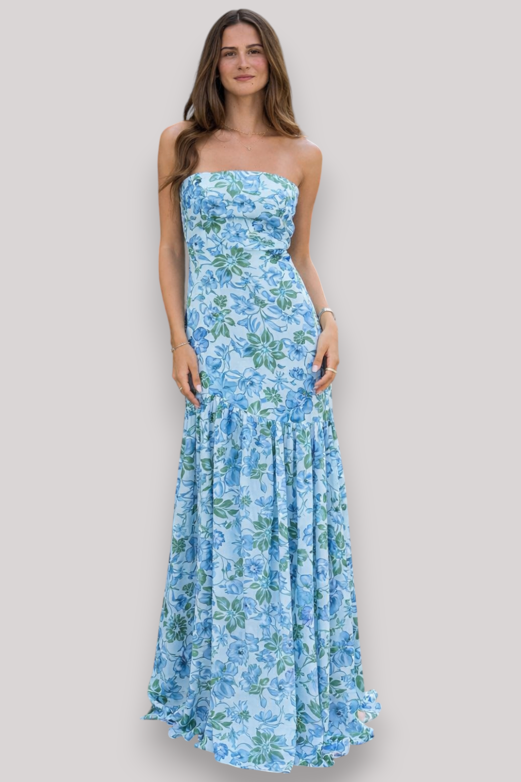 The Solenne Off Shoulder Boho Floral Maxi Dress Open Back Summer Wedding Party Style