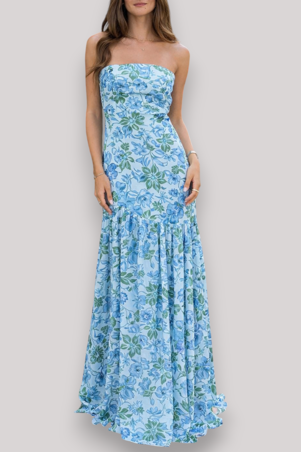 The Solenne Off Shoulder Boho Floral Maxi Dress Open Back Summer Wedding Party Style
