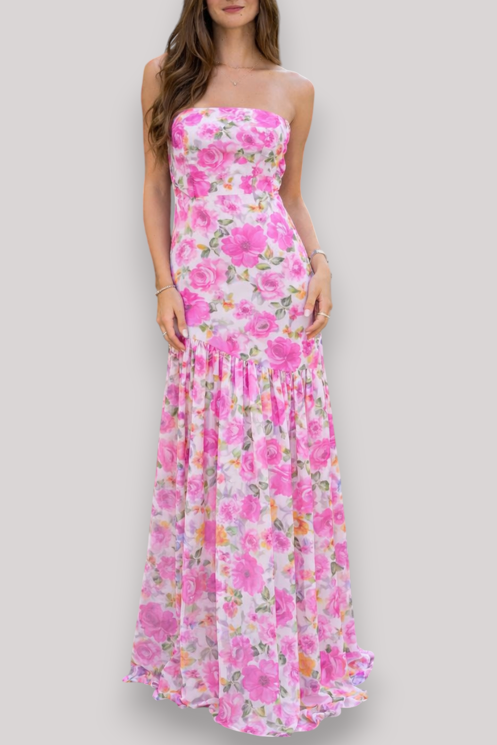 The Solenne Off Shoulder Boho Floral Maxi Dress Open Back Summer Wedding Party Style