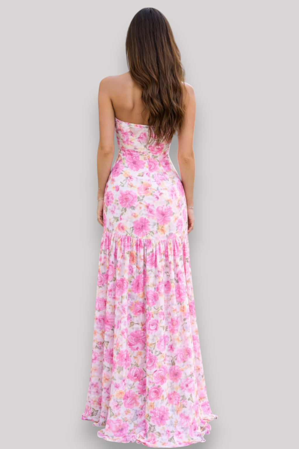 The Solenne Off Shoulder Boho Floral Maxi Dress Open Back Summer Wedding Party Style