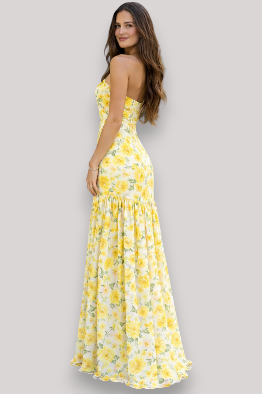 The Solenne Off Shoulder Boho Floral Maxi Dress Open Back Summer Wedding Party Style