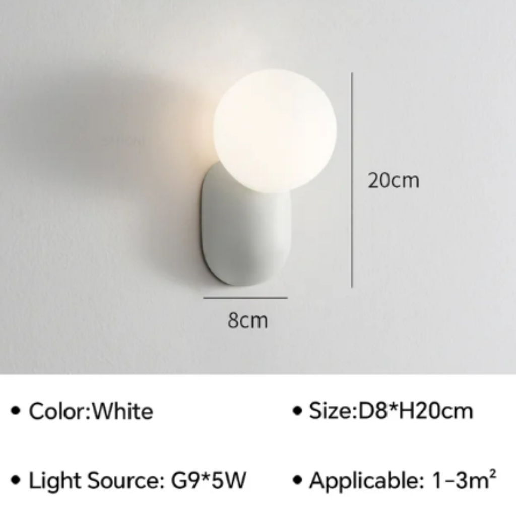 The Solvix LED Glass Ball Wall Light