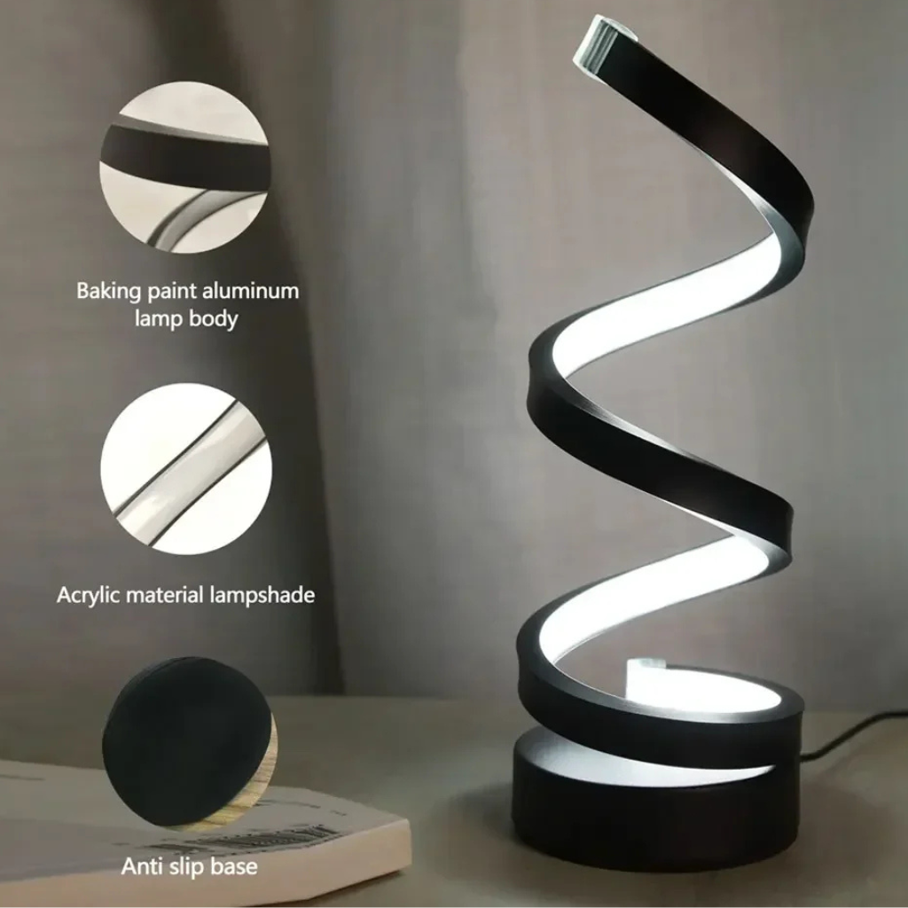 The Spiravelle Tri Colour Spiral LED Desk Lamp
