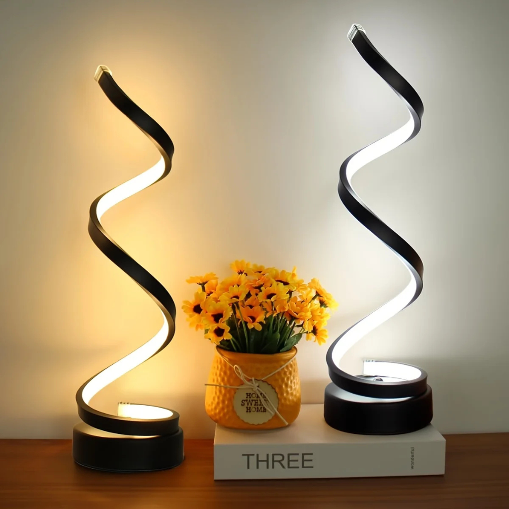The Spiravelle Tri Colour Spiral LED Desk Lamp