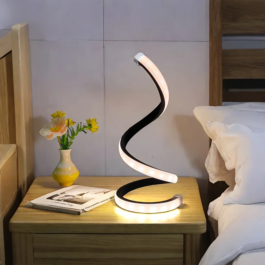 The Spiravelle Tri Colour Spiral LED Desk Lamp