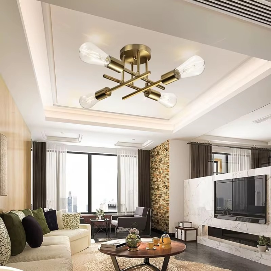 The Sputrix Modern Semi Flush Ceiling Chandelier