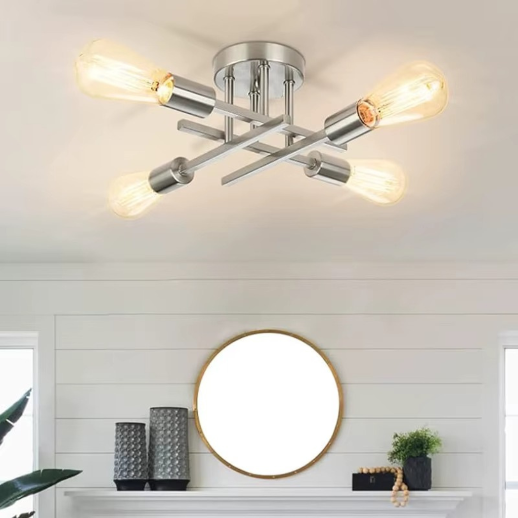 The Sputrix Modern Semi Flush Ceiling Chandelier
