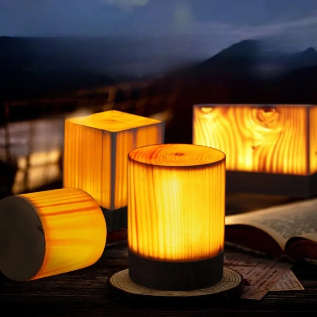 The Sylvara Natural Wood LED Night Light