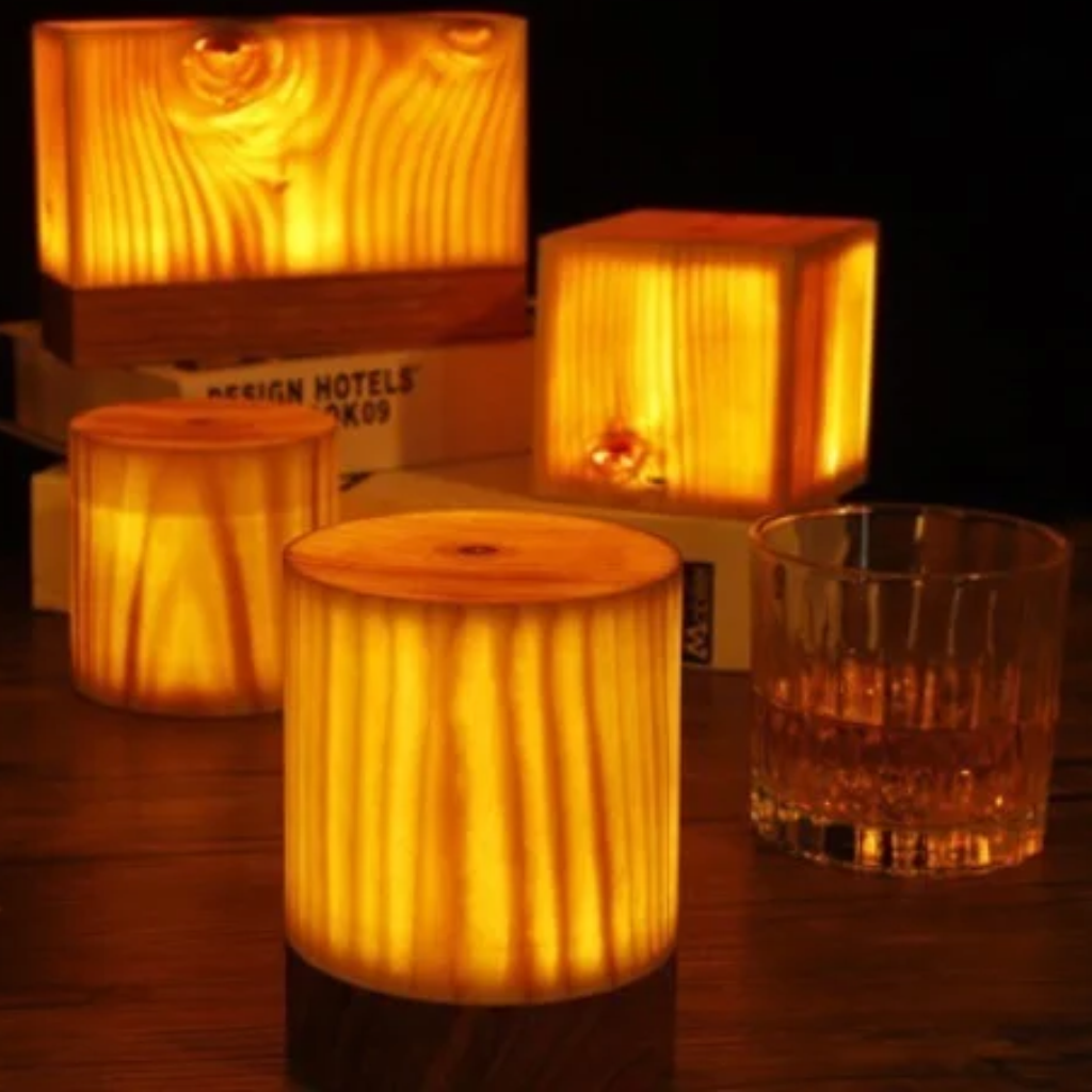 The Sylvara Natural Wood LED Night Light
