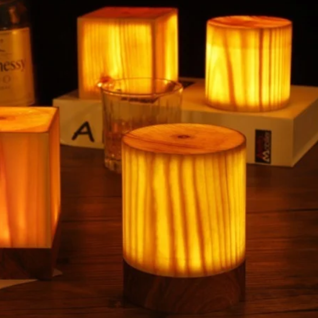 The Sylvara Natural Wood LED Night Light