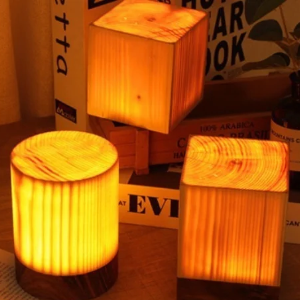 The Sylvara Natural Wood LED Night Light