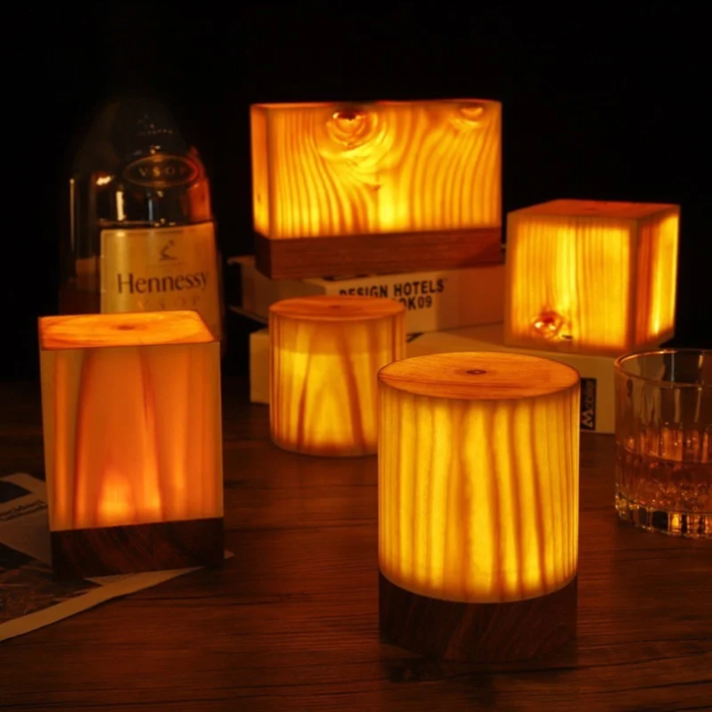 The Sylvara Natural Wood LED Night Light