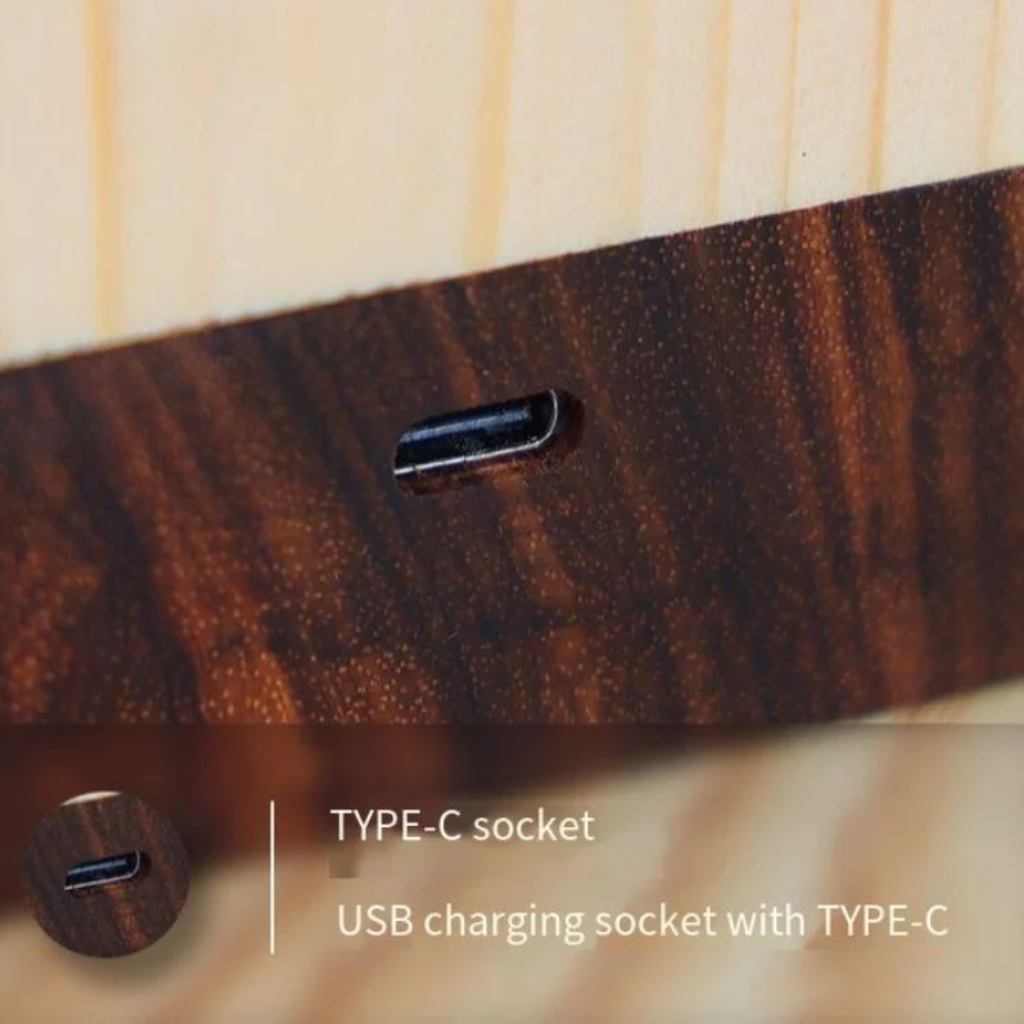 The Sylvara Natural Wood LED Night Light