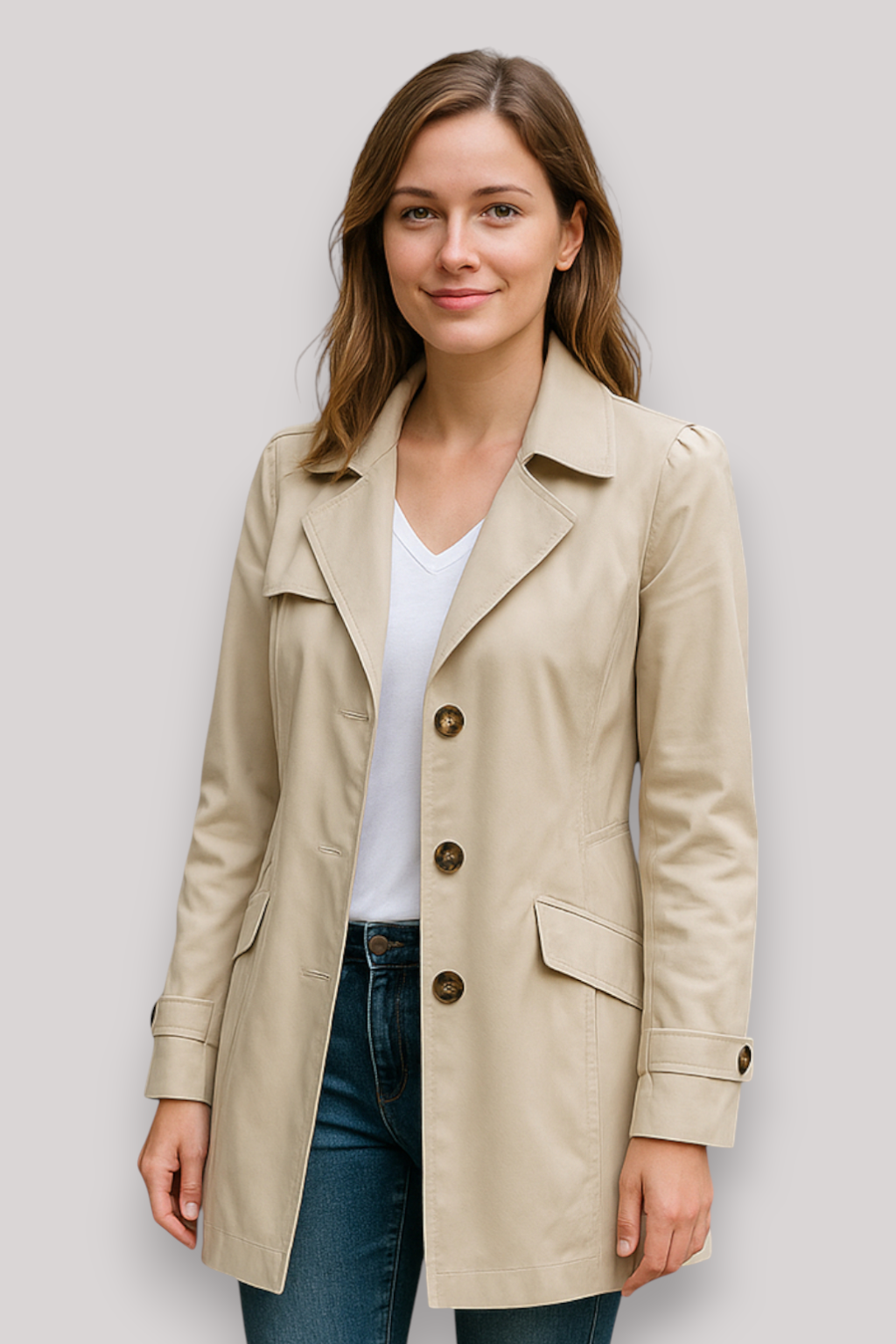 The Thatcher Trench Coat Single Breasted Windbreaker Casual Winter Jacket