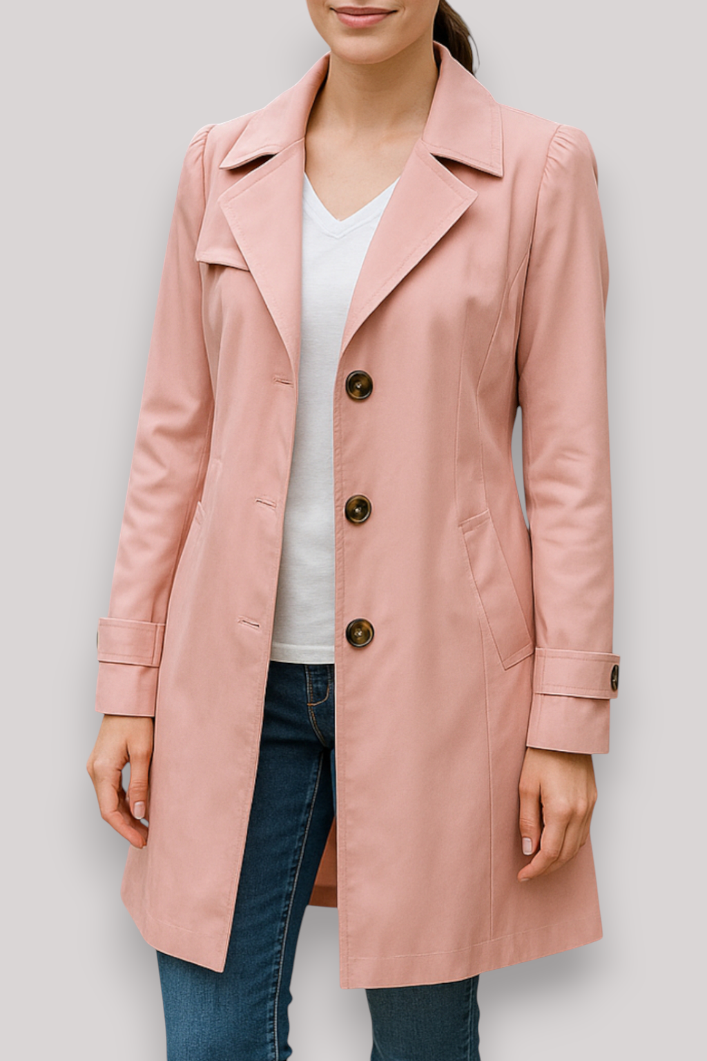 The Thatcher Trench Coat Single Breasted Windbreaker Casual Winter Jacket