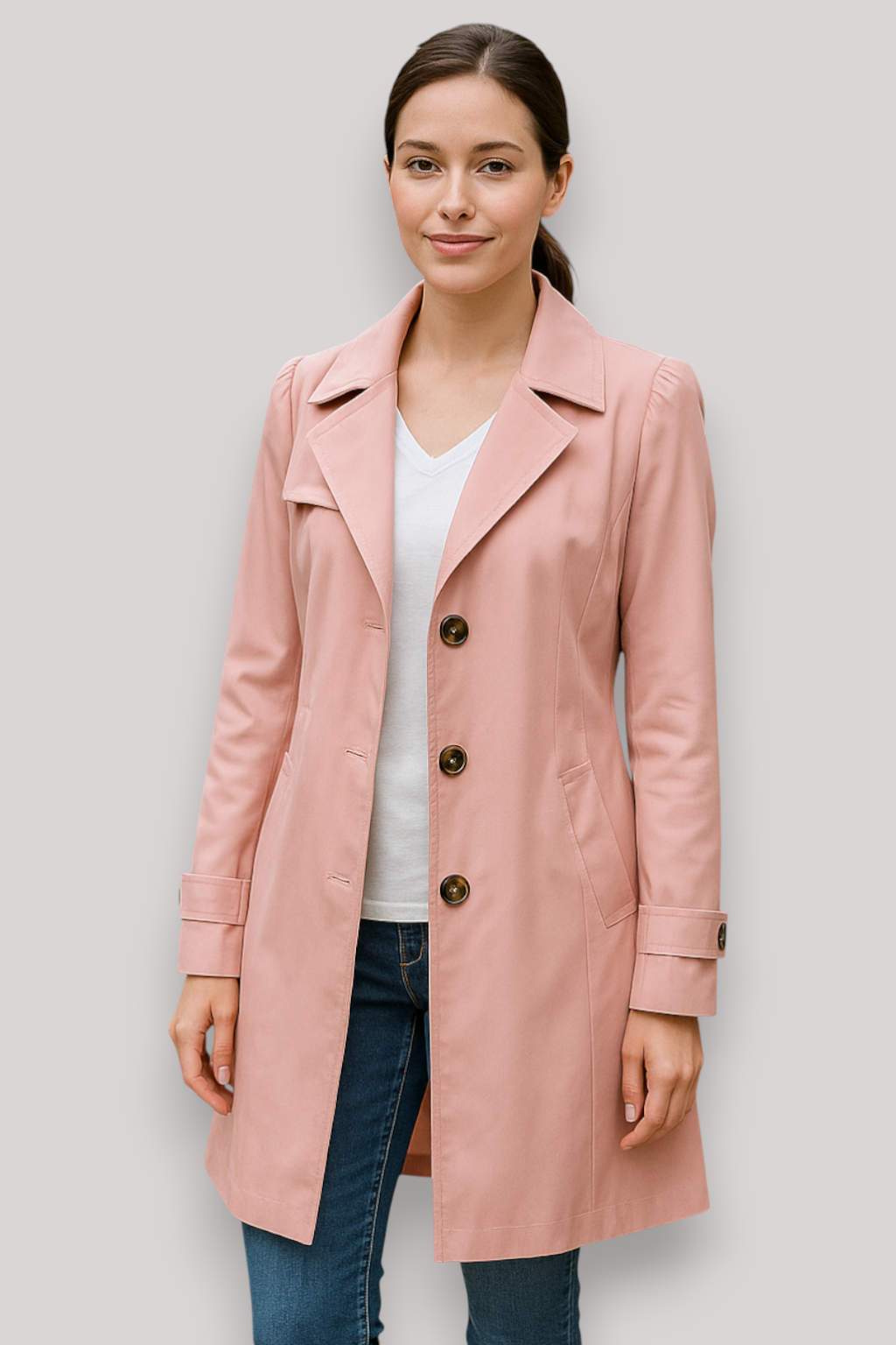 The Thatcher Trench Coat Single Breasted Windbreaker Casual Winter Jacket