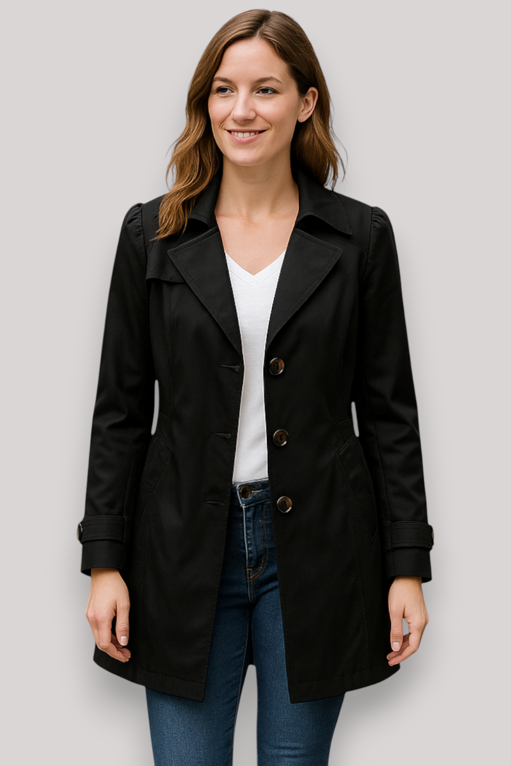 The Thatcher Trench Coat Single Breasted Windbreaker Casual Winter Jacket