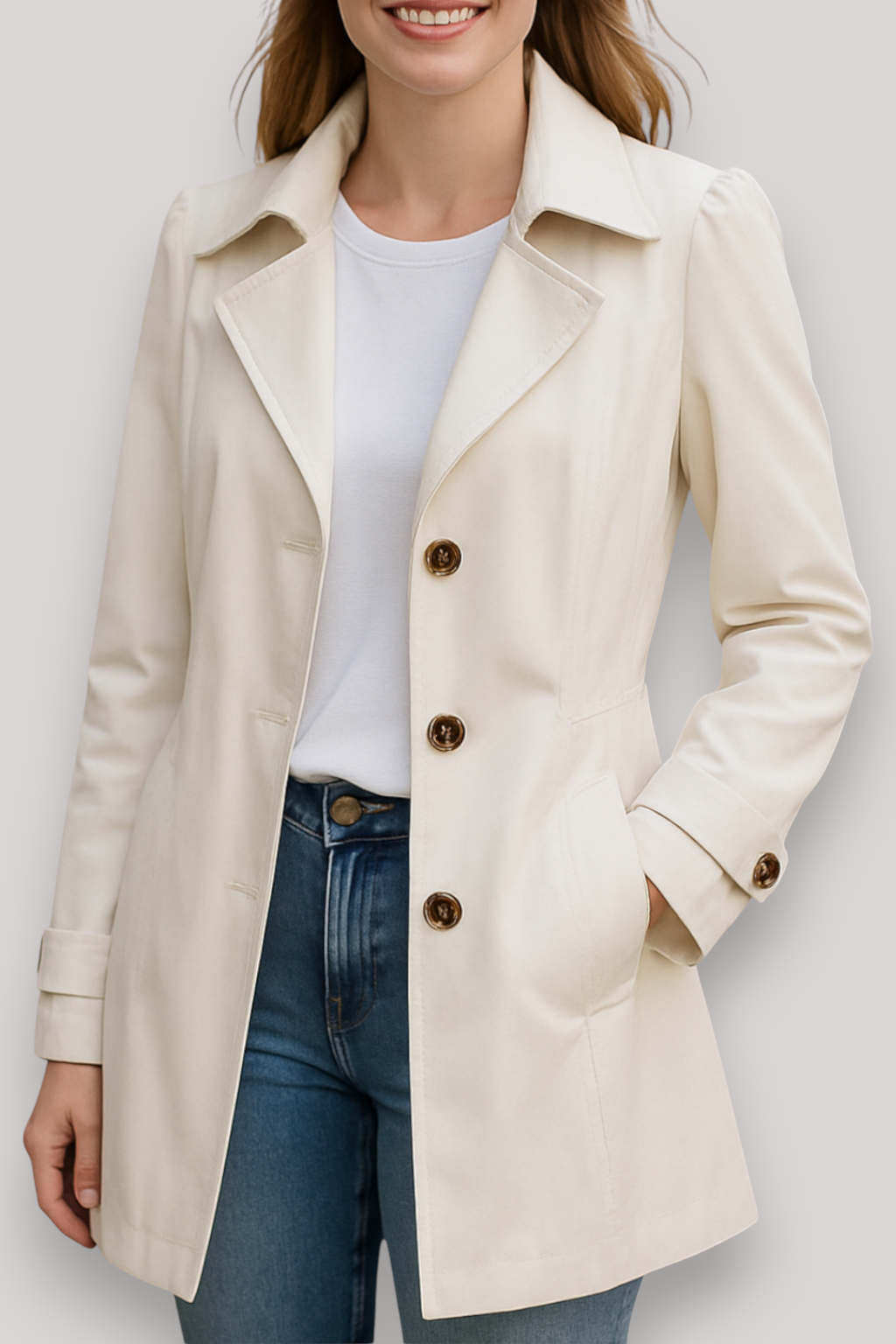 The Thatcher Trench Coat Single Breasted Windbreaker Casual Winter Jacket