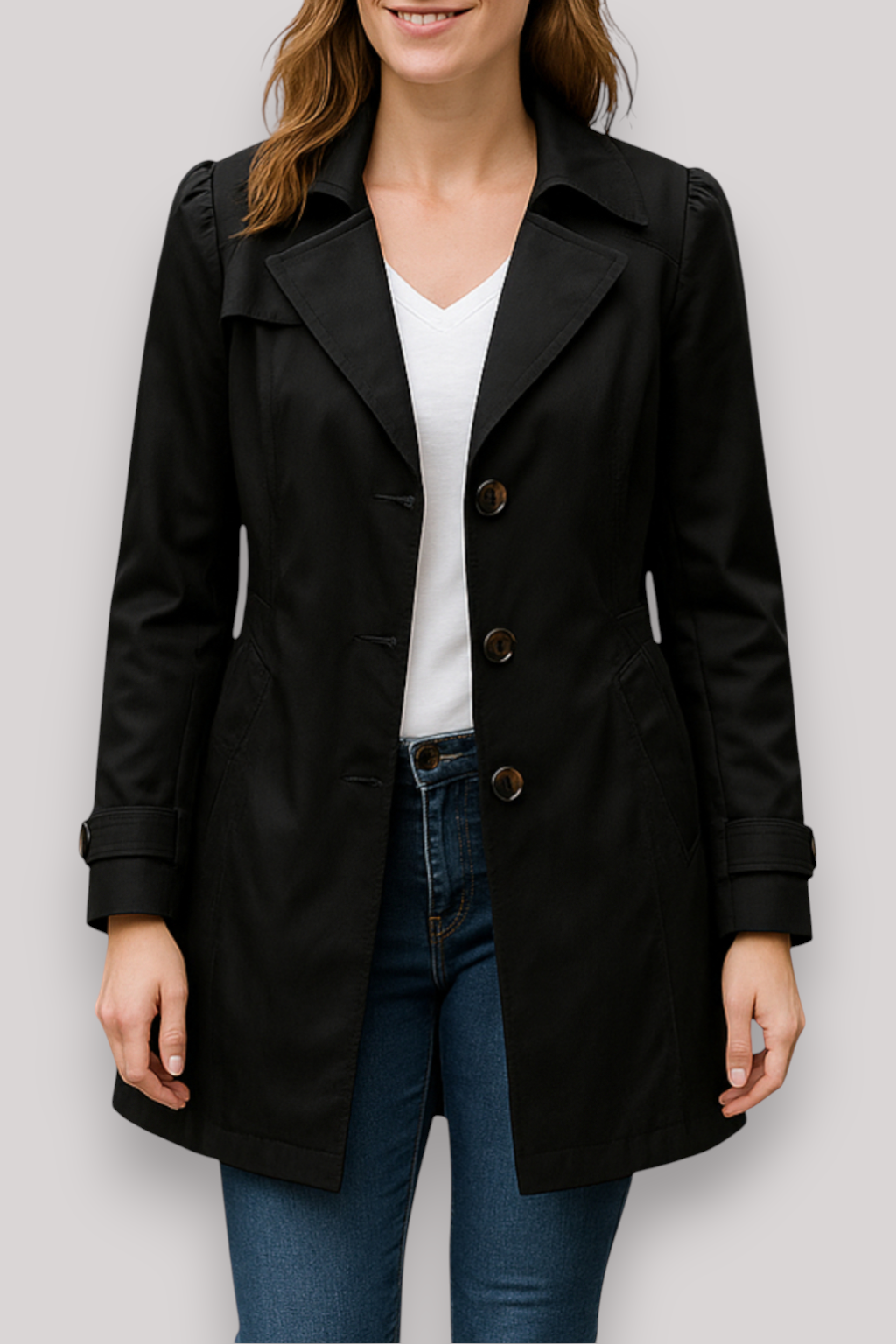 The Thatcher Trench Coat Single Breasted Windbreaker Casual Winter Jacket