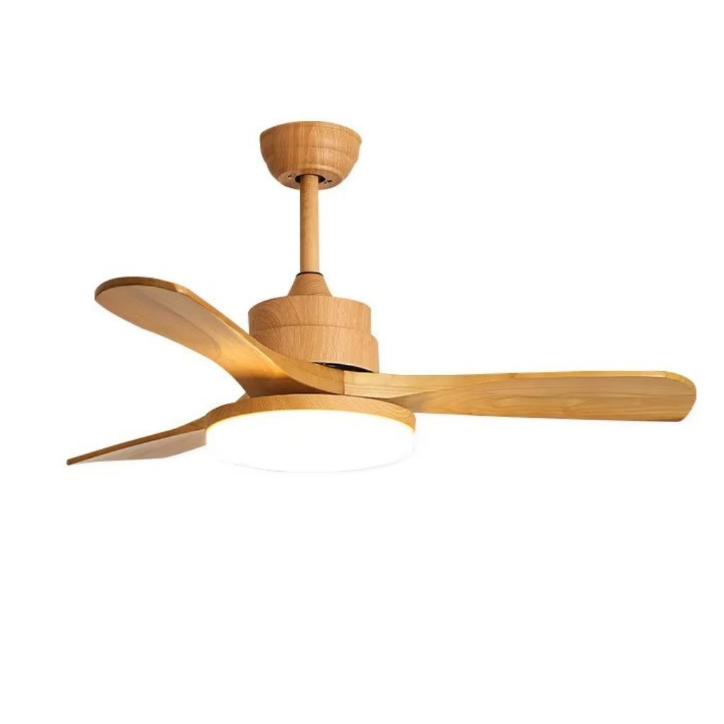 The Timora Modern Wooden Blade Ceiling Fan Light