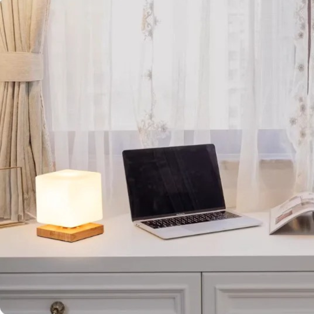 The Timora Solid Wood Minimalist Table Lamp