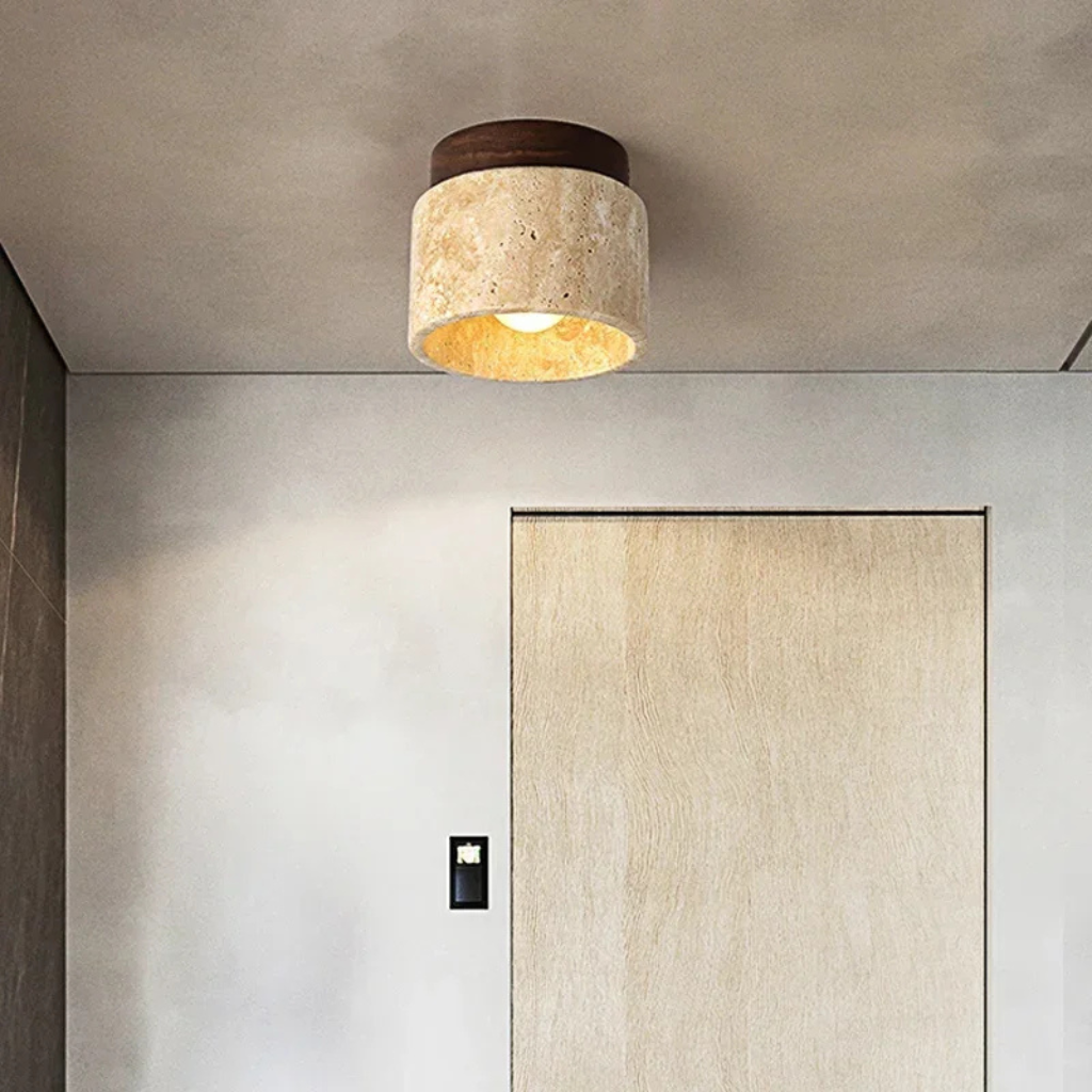 The Travique Wabi Sabi Travertine Ceiling Light