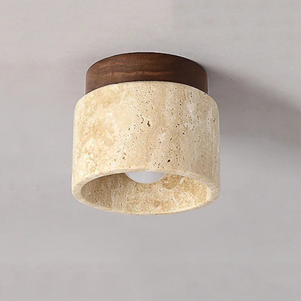 The Travique Wabi Sabi Travertine Ceiling Light
