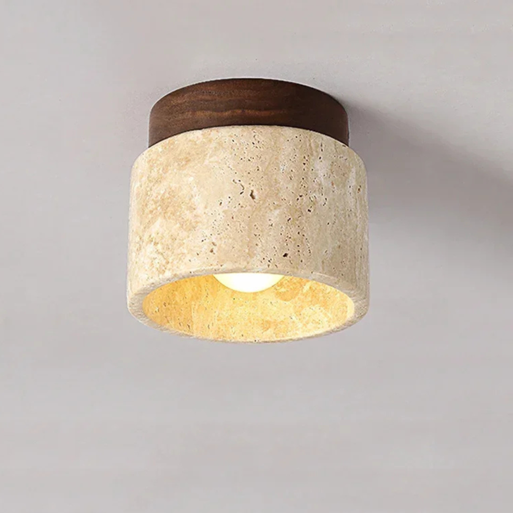 The Travique Wabi Sabi Travertine Ceiling Light