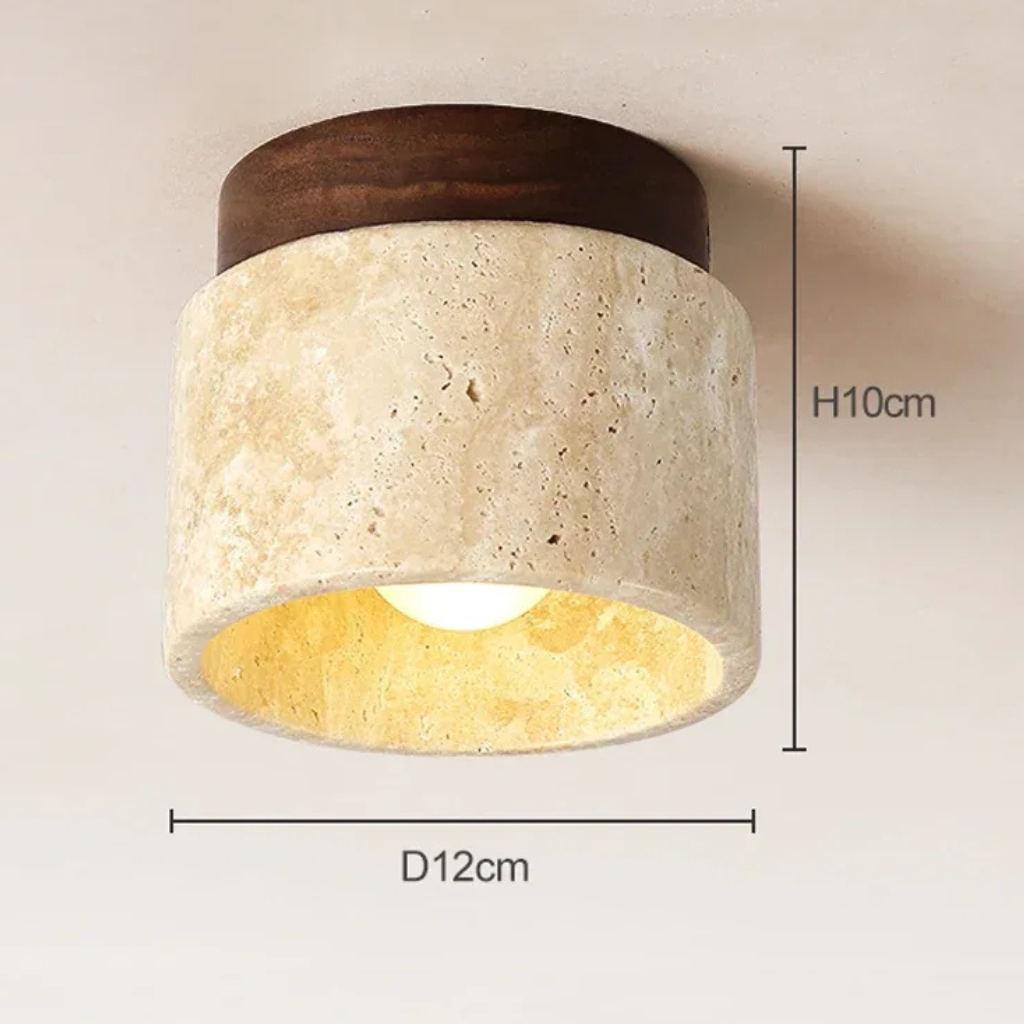The Travique Wabi Sabi Travertine Ceiling Light