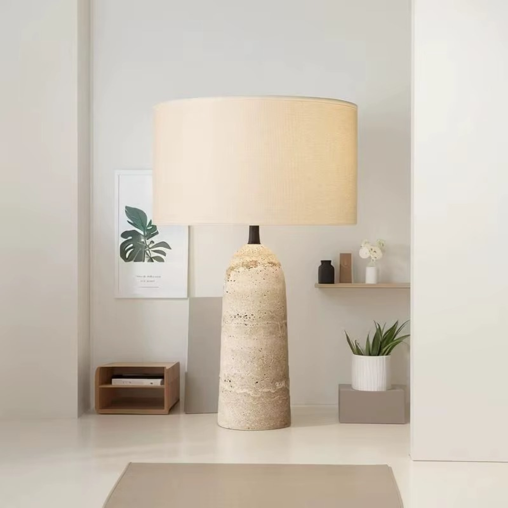 The Travix Wabi Sabi Travertine Table Lamp