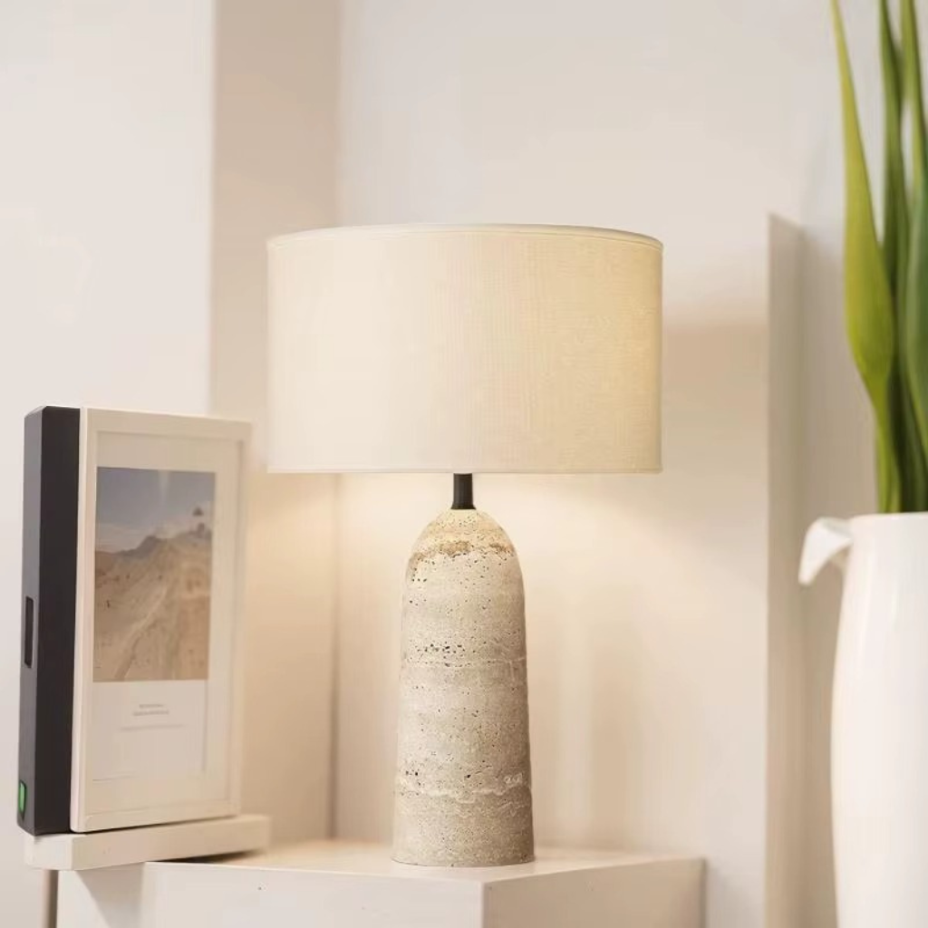 The Travix Wabi Sabi Travertine Table Lamp