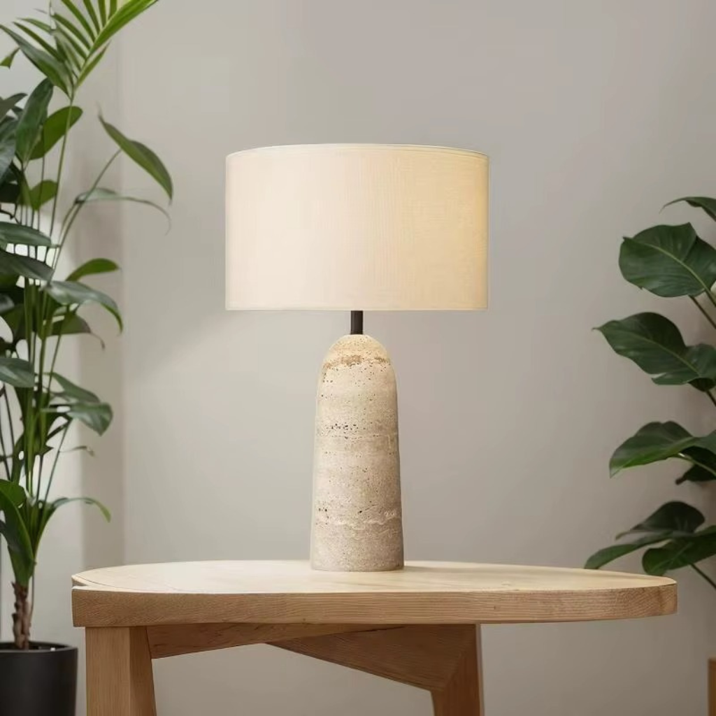The Travix Wabi Sabi Travertine Table Lamp