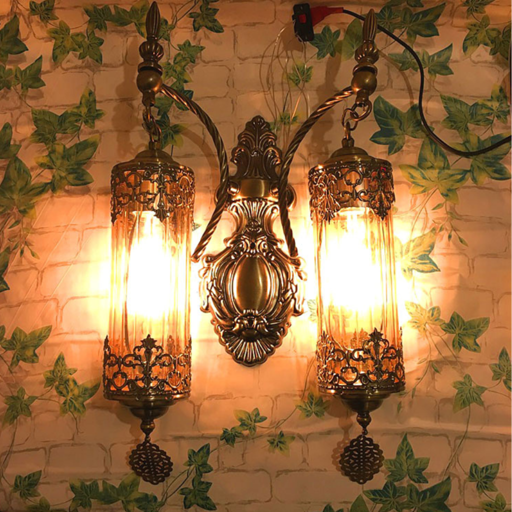 The Turenne Vintage Styled Double Glass Wall Light