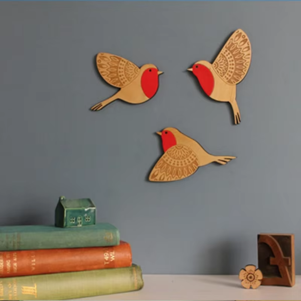 The Ravenwood Wooden Bird Wall Art Set