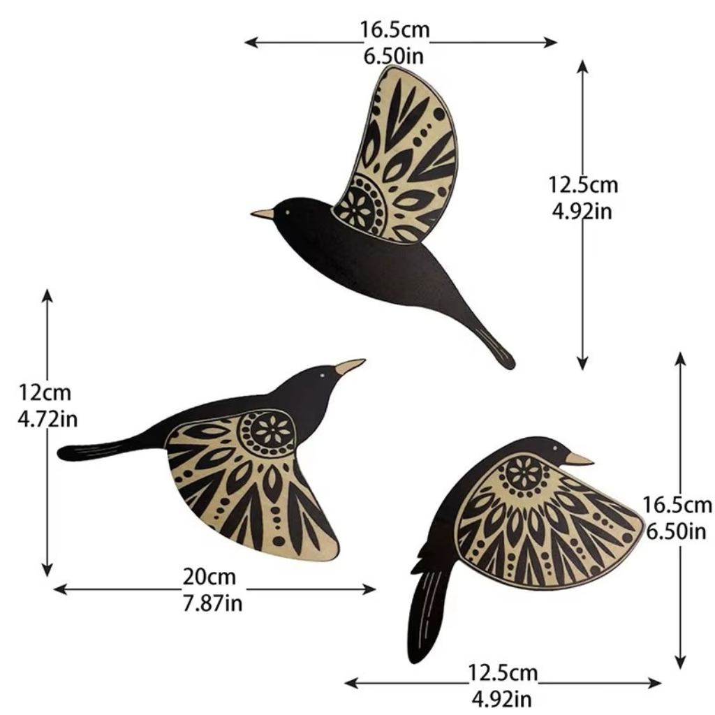 The Ravenwood Wooden Bird Wall Art Set