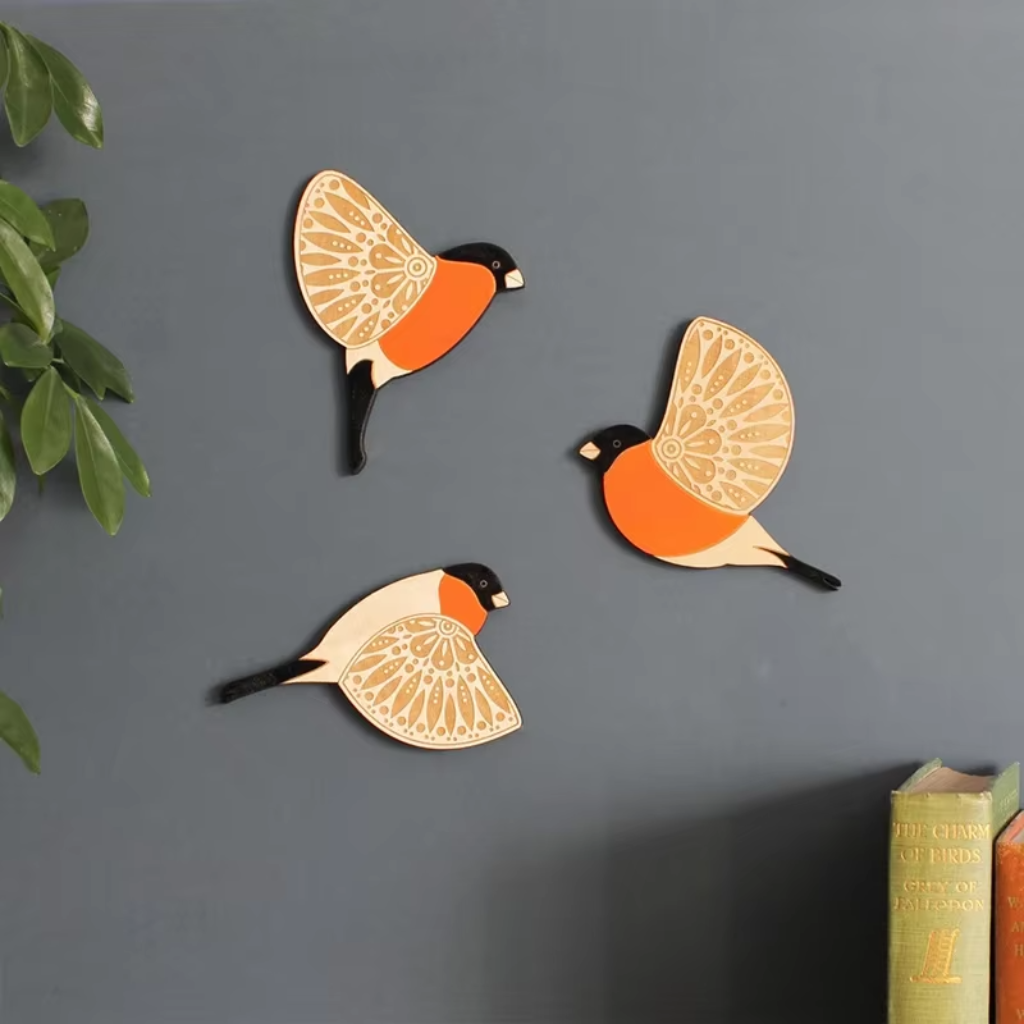 The Ravenwood Wooden Bird Wall Art Set