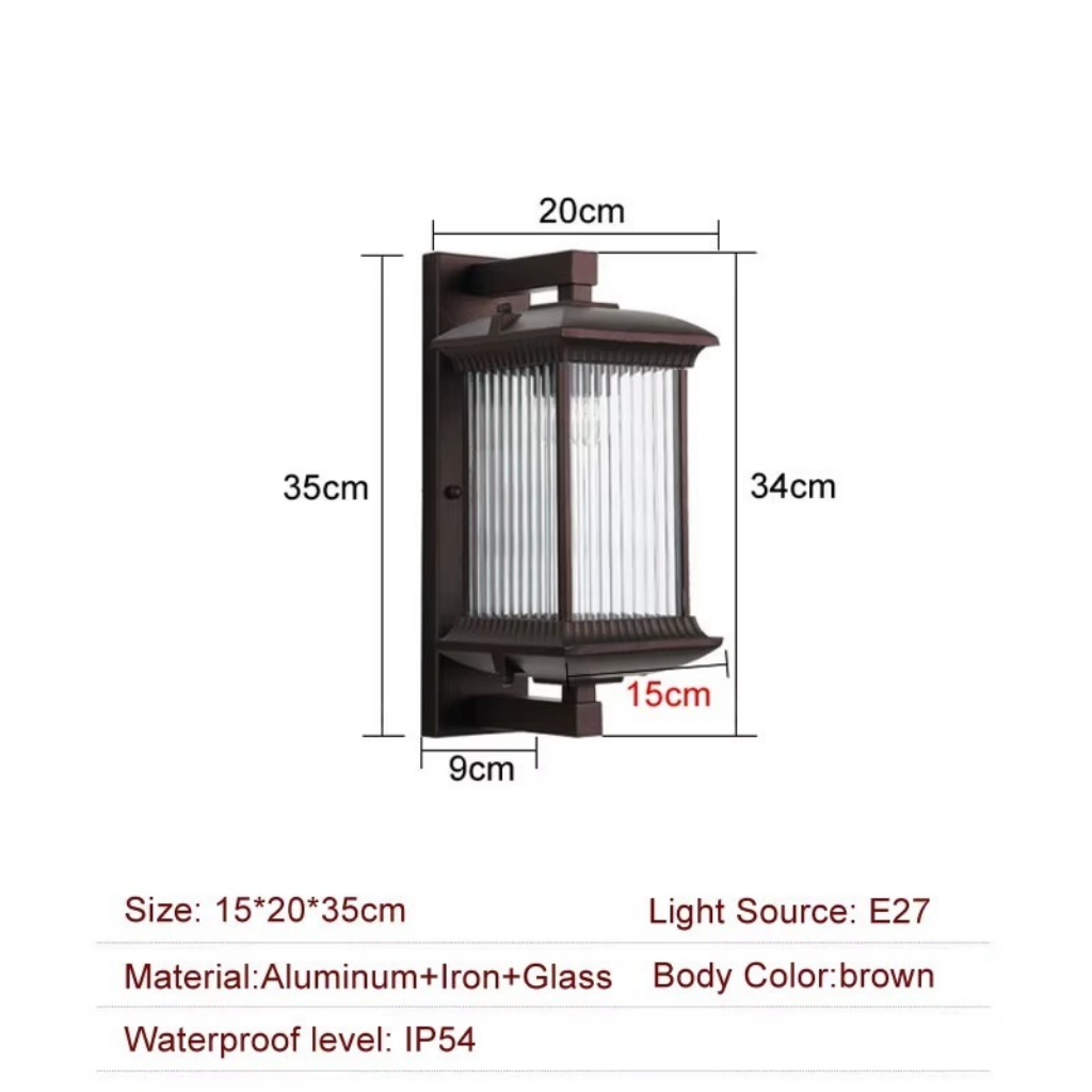 The Valtorin Outdoor Waterproof Metal Wall Light