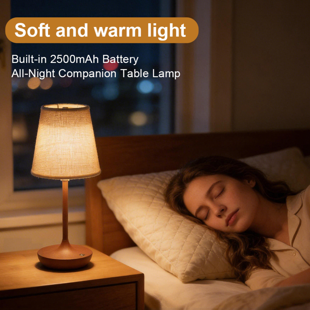 The Velmora Decorative Fabric Shade LED Table Lamp