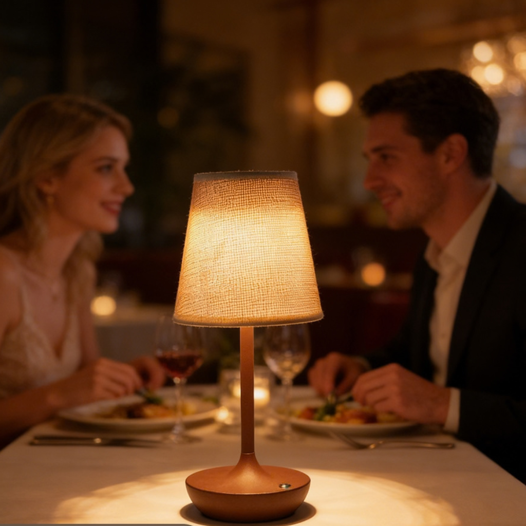 The Velmora Decorative Fabric Shade LED Table Lamp